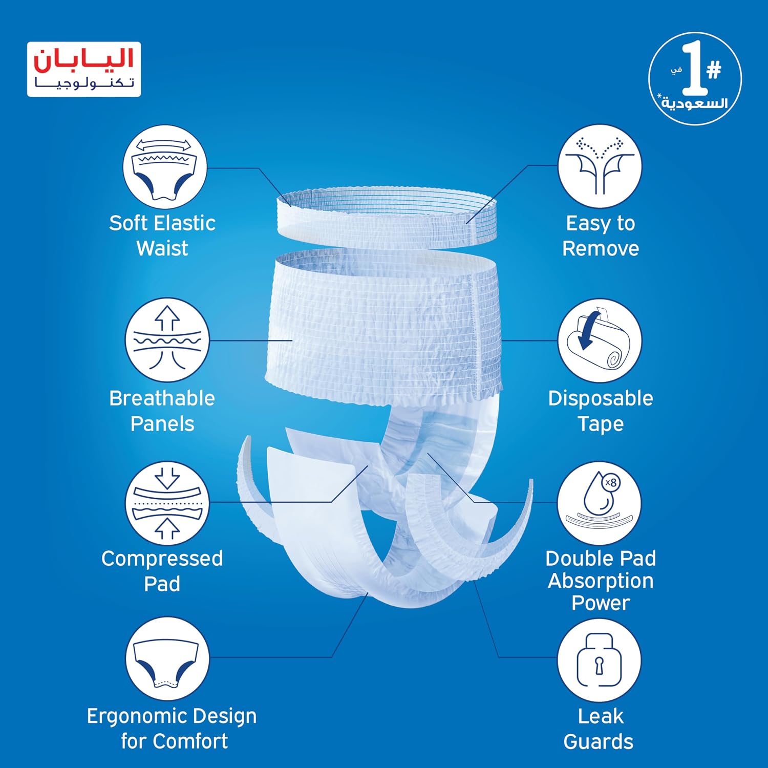 Lifree Slim Culotte Adult Diaper Pants,Xxl Size,6 Cup Absorbency,Jumbo Pack,12 Pieces