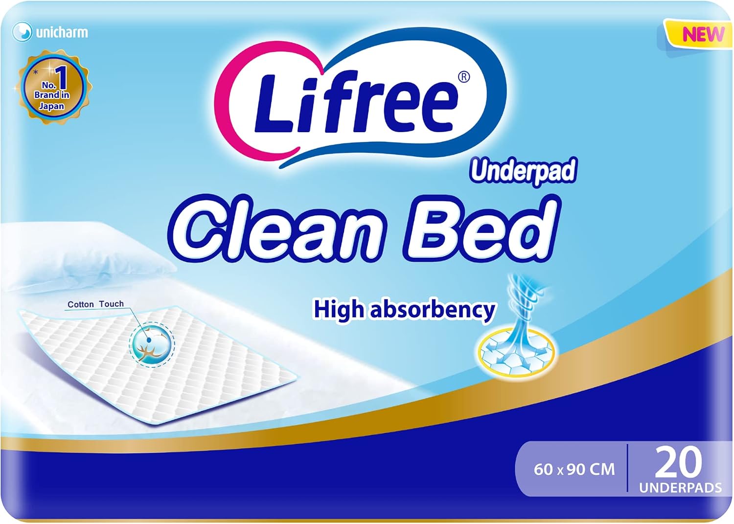 Lifree Clean Bed Underpad, 20 Pads - Pack of 1