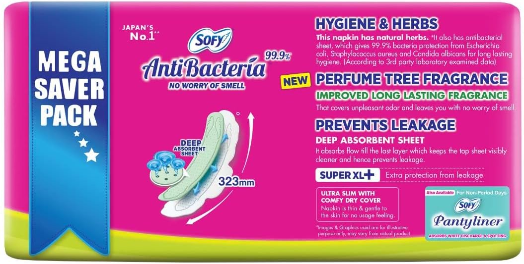 Sofy 99.9% Sanitary Pads - 44 Pads (Super XL Plus) - 323mm