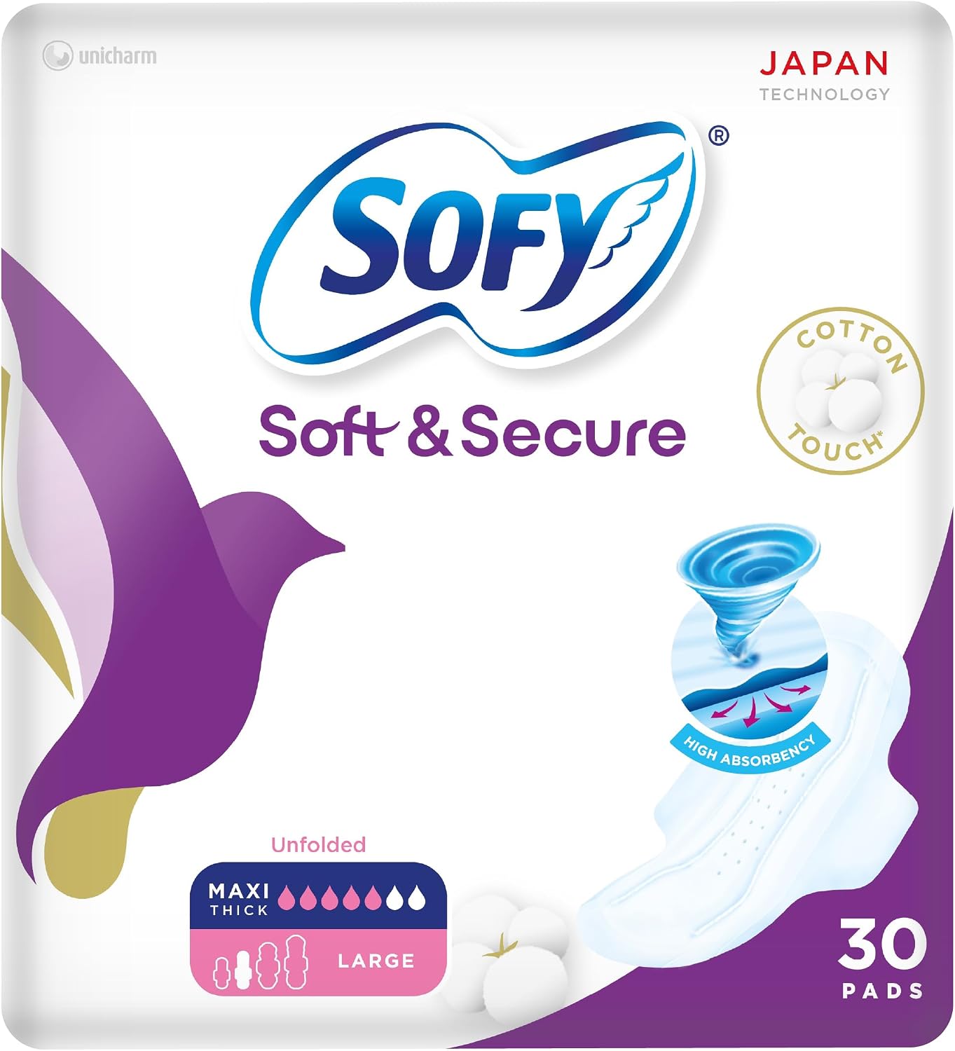 Sofy 99.9% Sanitary Pads - 44 Pads (Super XL Plus) - 323mm