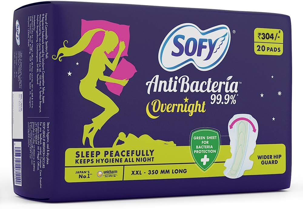 Sofy Anti Bacteria Overnight Sanitary Napkins - XXL (20 Pieces)