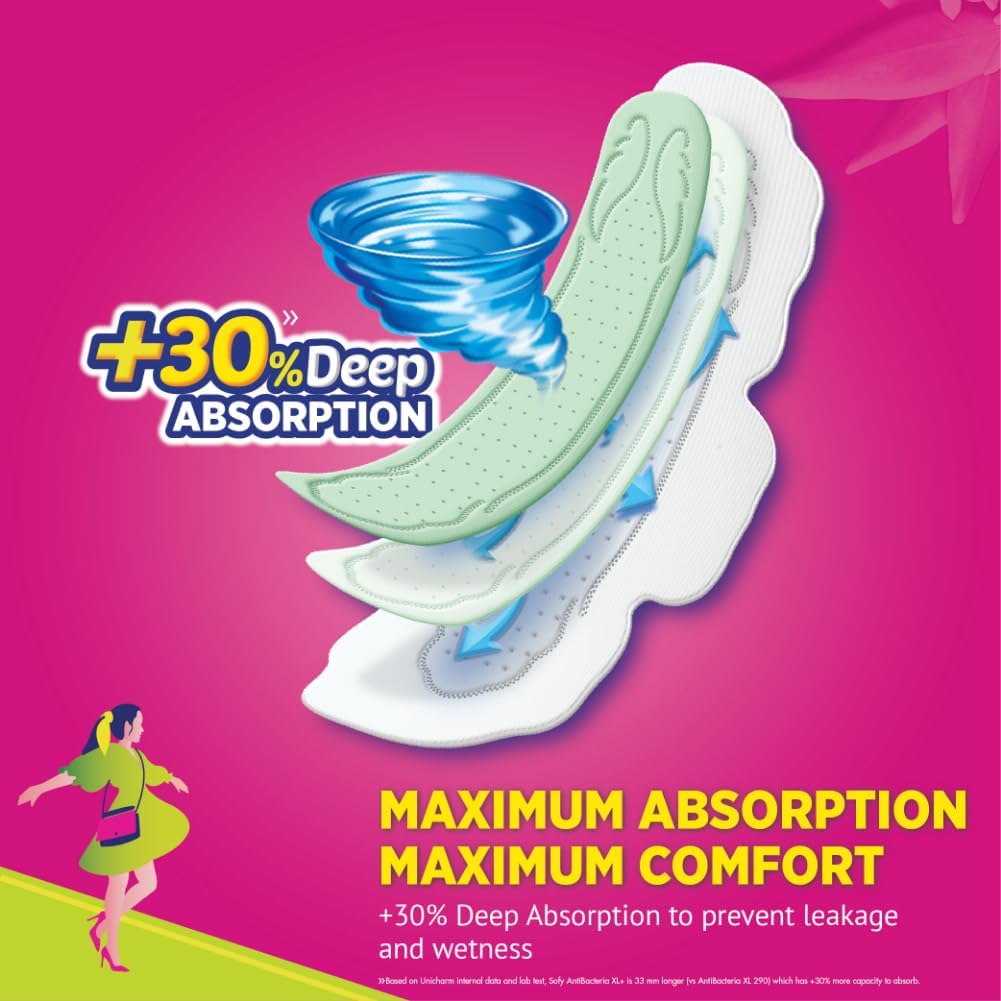 Sofy Body Fit Anti Bacteria Sanitary Napkins - Super XL (Pack of 30)