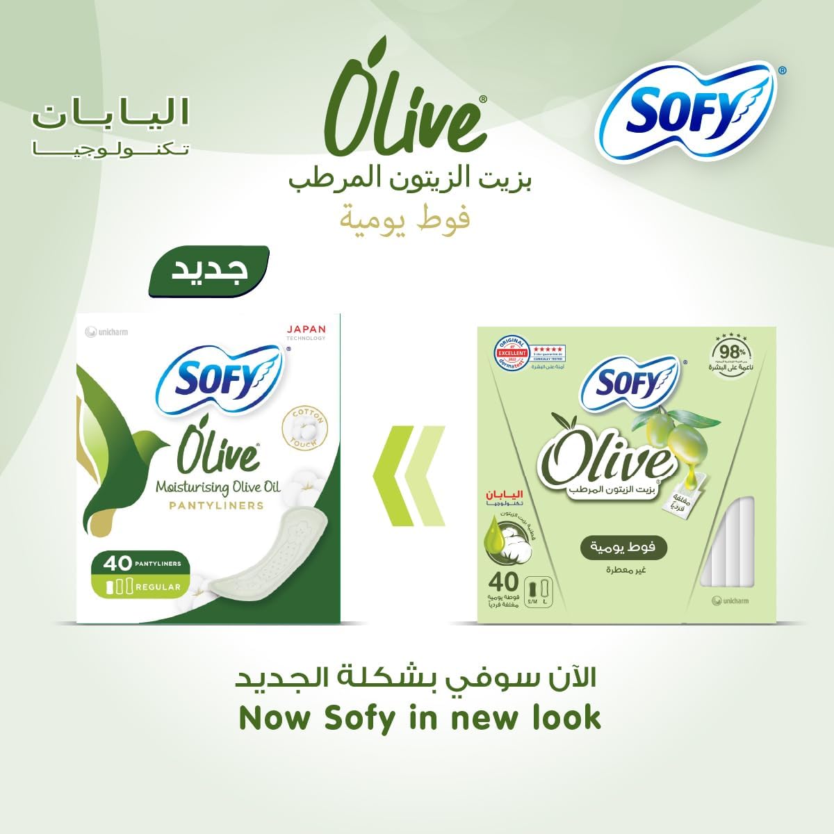 SOFY Olive Daily Panty Liner, 175 mm, Large, Pack 114 Panty Liners