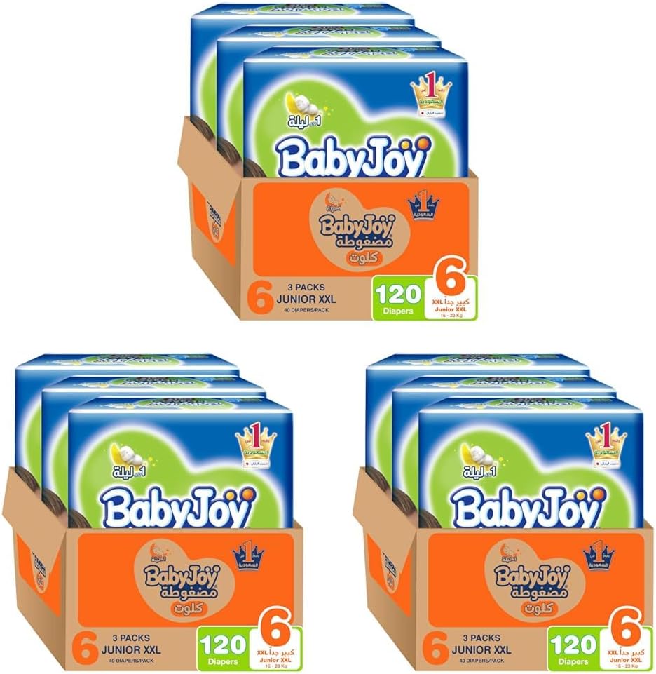 Babyjoy Culotte, Size 6, Junior XXL, 16+ Kg, Mega Box, 120 Diaper Pants