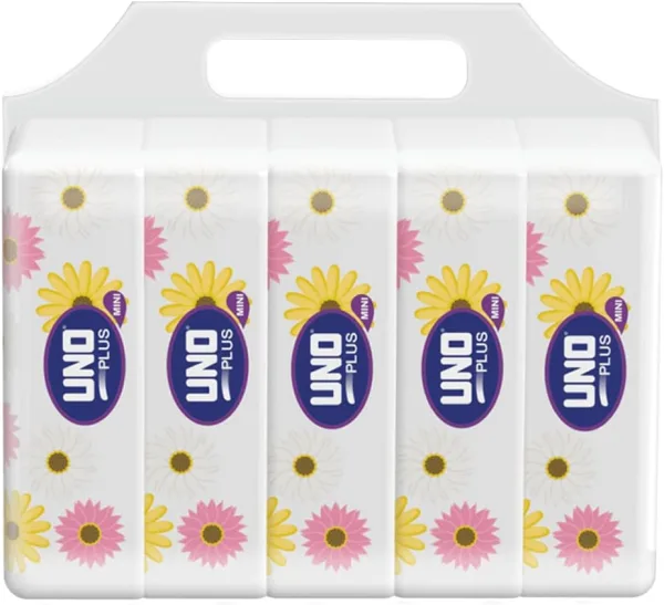 Uno Plus Facial Tissue Soft Packs, 180 Sheets - Pack Of 5
