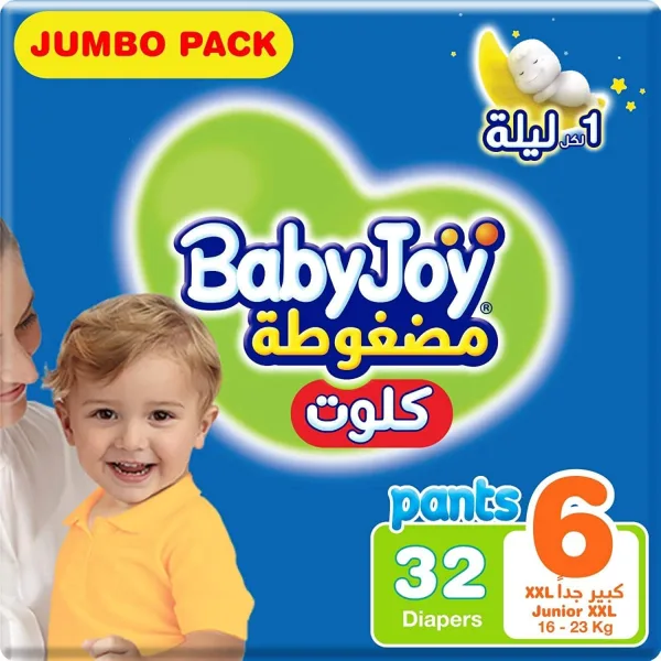 Babyjoy Culotte, Size 6, Junior XXL, 16+ Kg, Jumbo Pack, 32 Diaper Pants