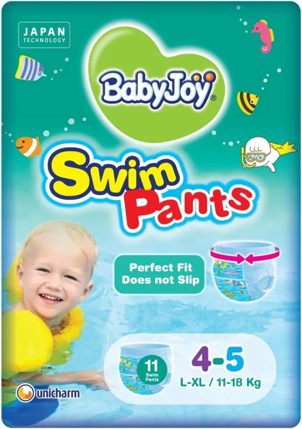 BabyJoy Swim Pants Diaper, Size 4-5, Large - XL, 11-18 Kg, Saving Pack, 11 Swim Pants