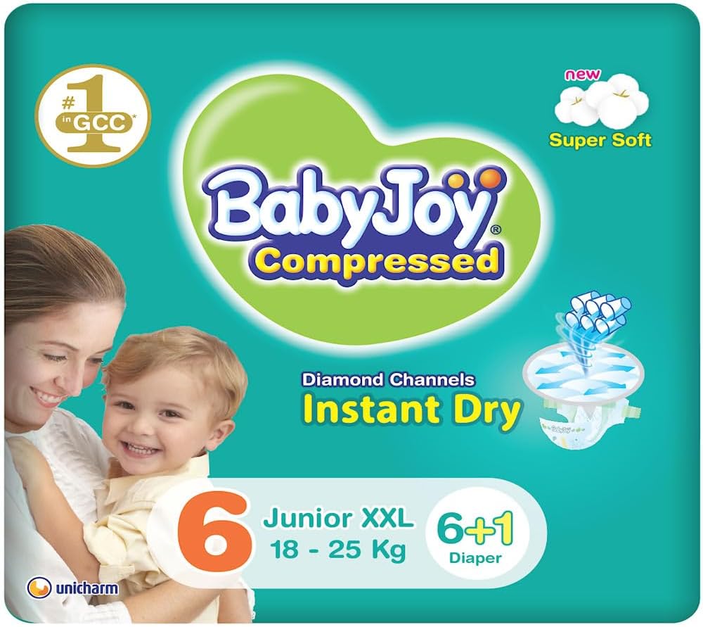 BabyJoy Junior Compressed Diapers Set 7-Pieces, 2X-Large