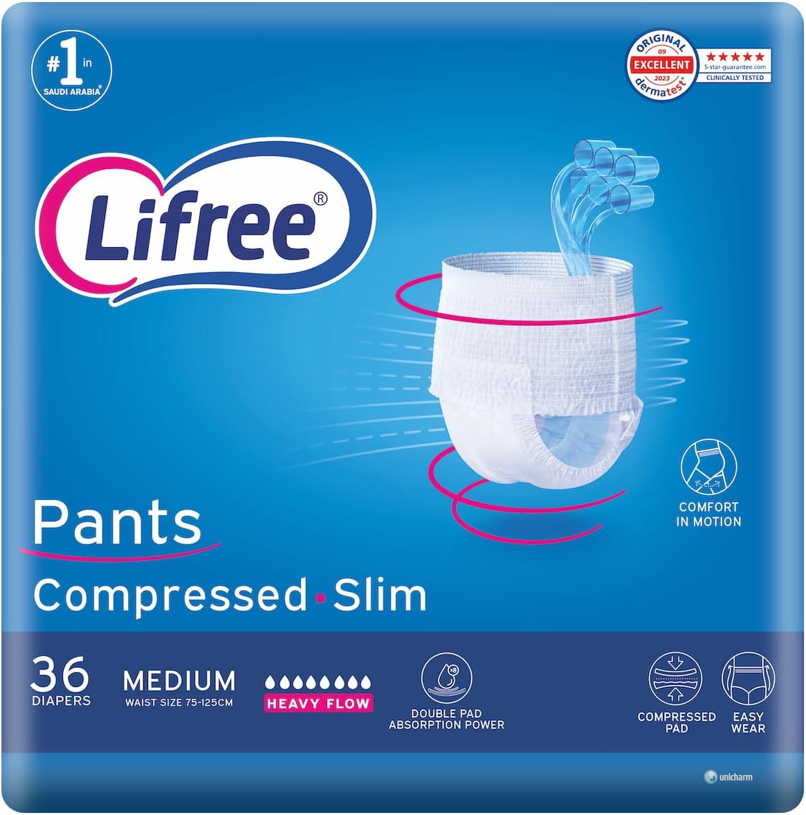 Lifree Slim Culotte Adult Diapers, Medium Mega Pack, 36 Pieces - Pack Of 1
