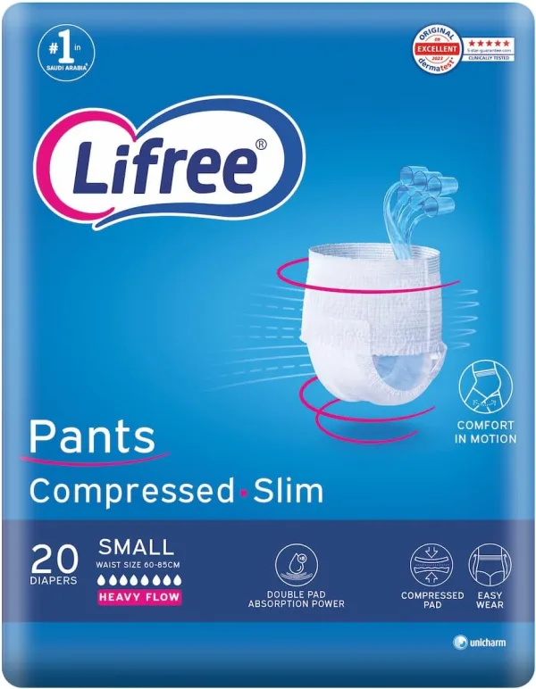 Lifree Adult Diaper Slim Culotte Super Absorbent Package , Small 20 Pads